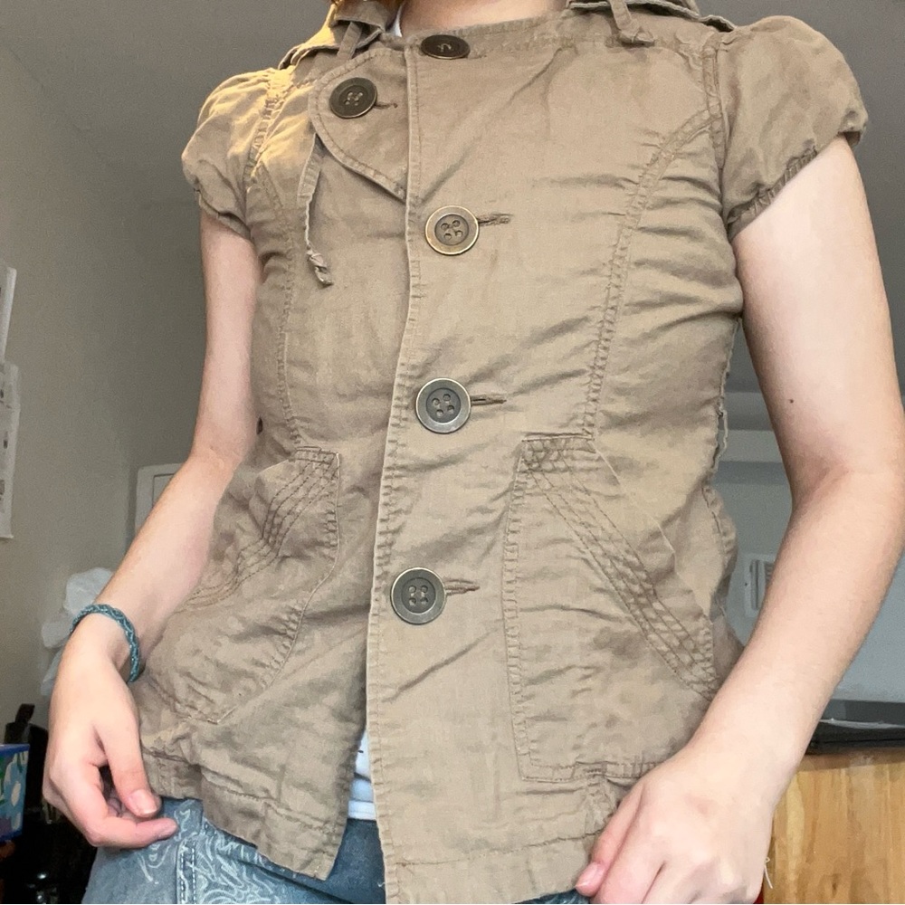 Y2K BB Dakota Olive Trench Style Hooded Top